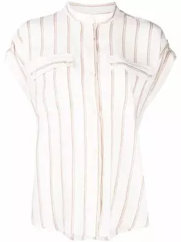 Woolrich полосатая рубашка с короткими рукавами, нейтральный цвет