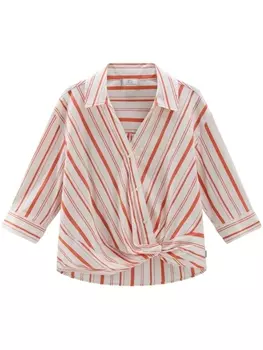 Woolrich поплиновая блузка в полоску, белый