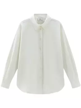 Woolrich поплиновая рубашка с длинными рукавами, белый