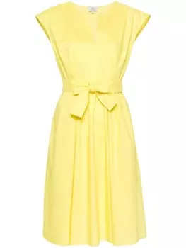 Woolrich поплиновое платье миди с V-образным вырезом, желтый