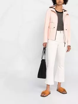 Woolrich пуховик на молнии с нашивкой-логотипом, розовый