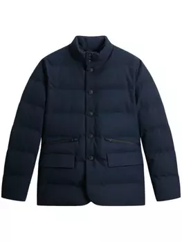 Woolrich пуховик на пуговицах, синий