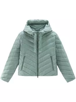 Woolrich пуховик с капюшоном, зеленый