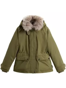Woolrich пуховик со съемным капюшоном, зеленый