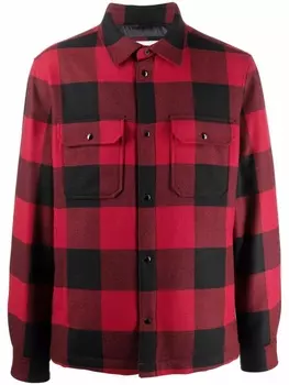 Woolrich пуховик в клетку, красный