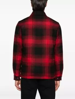 Woolrich пуховик в клетку, красный