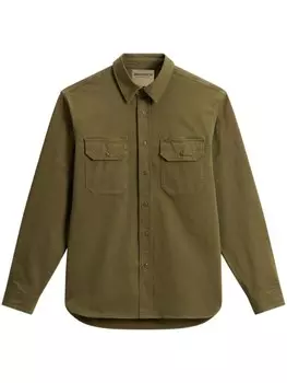 Woolrich рубашка, окрашенная в готовом виде, зеленый