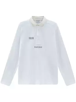 Woolrich рубашка поло с логотипом, белый