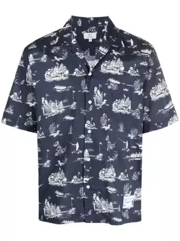 Woolrich рубашка с принтом, синий