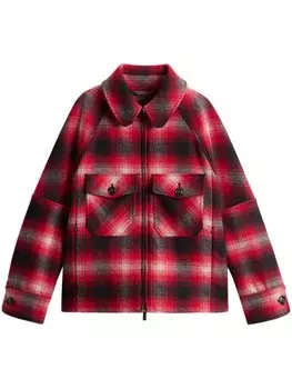 Woolrich рубашка с застежкой-молнией в клетку, красный