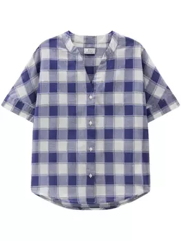 Woolrich рубашка в клетку с короткими рукавами, синий