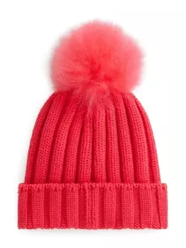 Woolrich шапочка из натуральной шерсти с помпоном, красный