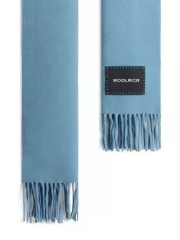 Woolrich шарф из натуральной шерсти с нашивкой-логотипом, синий