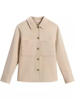 Woolrich шерстяная рубашка с пуговицами, нейтральный цвет