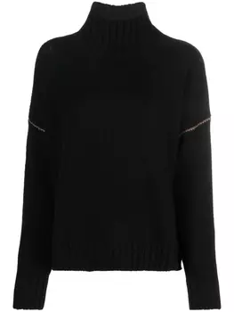 Woolrich шерстяной джемпер с контрастной строчкой, черный