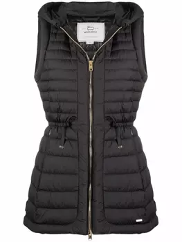 Woolrich стеганый жилет с капюшоном, черный