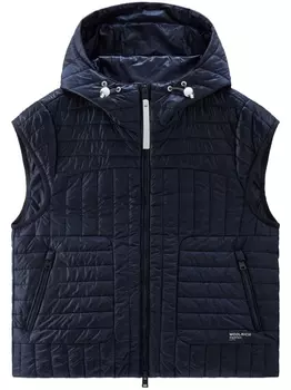 Woolrich стеганый жилет с капюшоном, синий