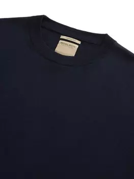 Woolrich свитер из натуральной шерсти с круглым вырезом, синий
