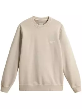 Woolrich толстовка с вышитым логотипом, нейтральный цвет