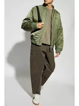 Woolrich толстовка с вышитым логотипом, зеленый