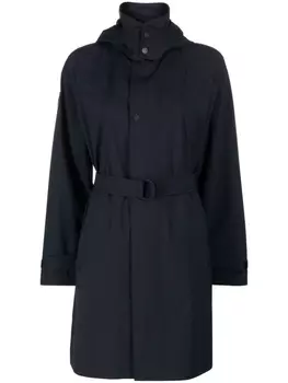 Woolrich тренч Fayette с капюшоном и поясом, синий