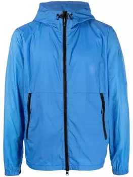 Woolrich ветровка с капюшоном и нашивкой-логотипом, синий