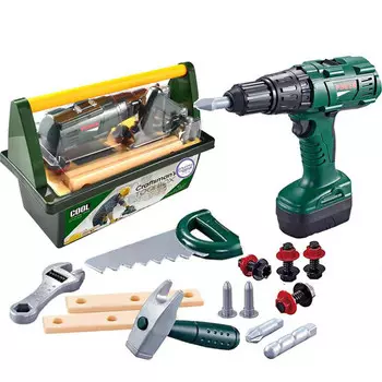 WOOPIE Большой ящик для инструментов для детей Набор «Сделай сам» Отвертка и дрель 15 шт.