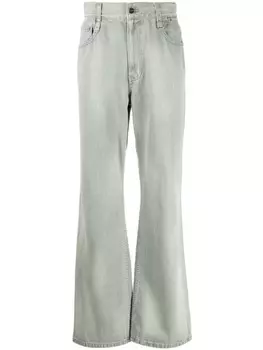 Wooyoungmi широкие джинсы с нашивкой-логотипом, зеленый