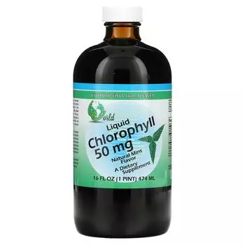World Organic Жидкий хлорофилл натуральная мята 50 мг 16 жидких унций (474 мл)