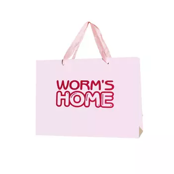 Worm's Home Холщовый рюкзак, стандартный, женский, розовый/голубой