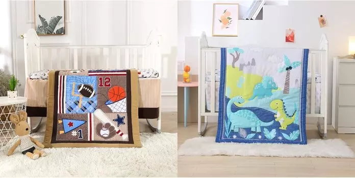 Wowelife Комплект постельного белья для кроватки для мальчиков и девочек Синий