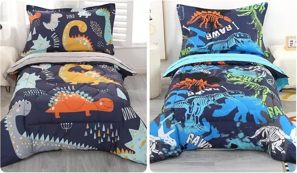 Wowelife Комплекты постельного белья для малышей для мальчиков Премиум, комплект из 4 предметов с одеялами для малышей с динозаврами и комплекты постельного белья для малышей с динозаврами для мальчиков и девочек