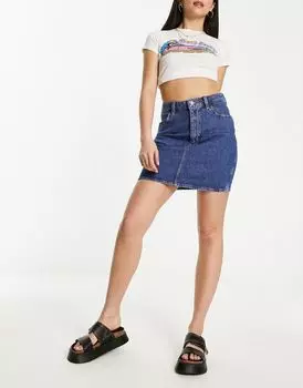 Wrangler — юбка для мамы с высокой талией из джинсовой ткани среднего синего цвета