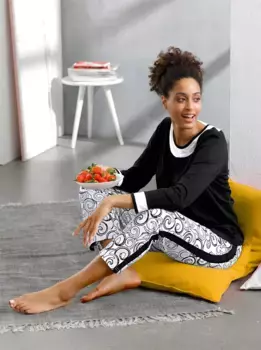 Wschepur Пижама, черно-белый