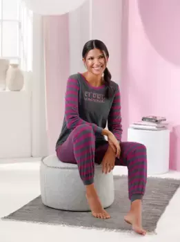 Wschepur Пижама, цвет Grau-Meliert-Magenta