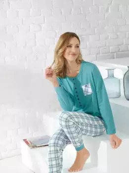 Wschepur Пижама, цвет Ozean-Kariert