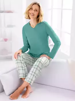 Wschepur Пижаманые штаны, цвет Ecru-Salbei-Kariert