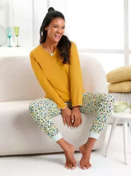 Wschepur Пижаманые штаны, цвет Zartmint-Ocker-Bedruckt