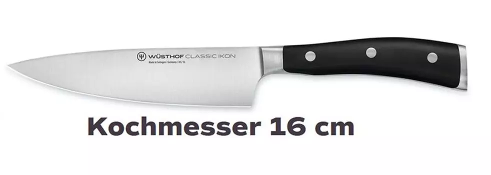 WSTHOF Classic Ikon, длина лезвия: 16см, черный, поварской нож, 60-1040330116