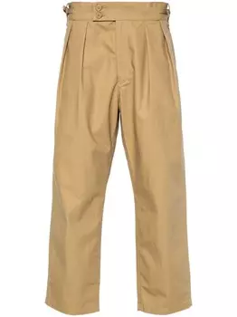 WTAPS брюки из хлопка со складками, нейтральный цвет