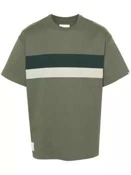 WTAPS футболка с полосками, зеленый