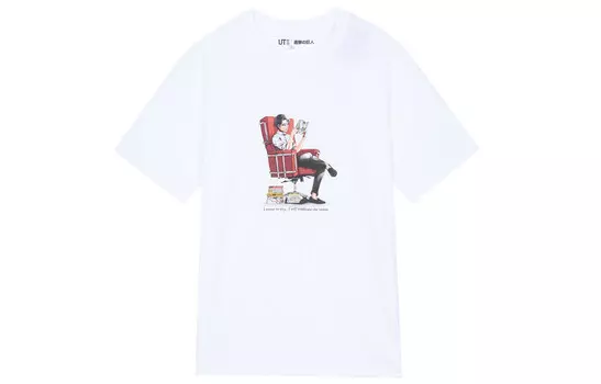 X Атака титанов футболка мужская белая Uniqlo, белый