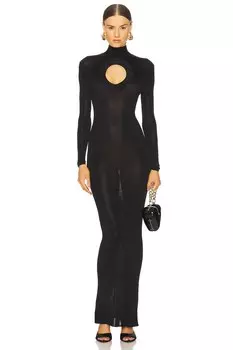 X christopher kane вязаное макси-платье с вырезами Self-Portrait, black