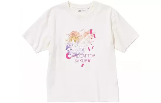 X CLAMP Совместная футболка SS23 унисекс серо-белая Uniqlo, серый