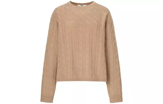 X Clare Waight Keller Co-branded Collection Кашемировый свитер женский темно-бежевый Uniqlo