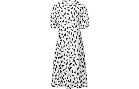 X Clare Waight Keller Co-branded Collection Платье с короткими рукавами женское молочно-белое Uniqlo