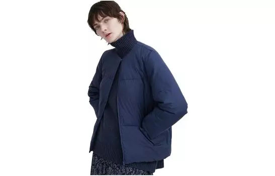 Легкий пуховик UNIQLO, 69 темно-синий