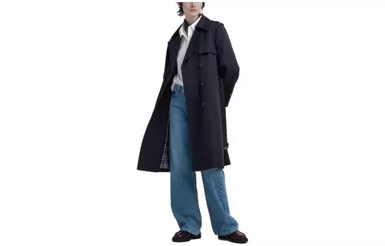 Женский тренч UNIQLO, 69 темно-синий