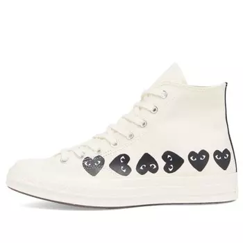 X converse высокие кеды multi heart Comme Des Garons Play, бежевый