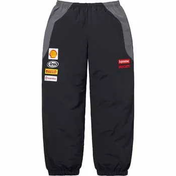 X DUCATI SS24 WEEK16 Track Pant — спортивные брюки унисекс с логотипом и цветным дизайном Supreme, черный